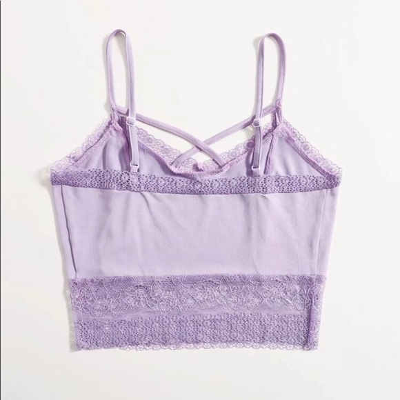 New crisscross lace trim adjustable strap Cami top - Picture 5 of 6